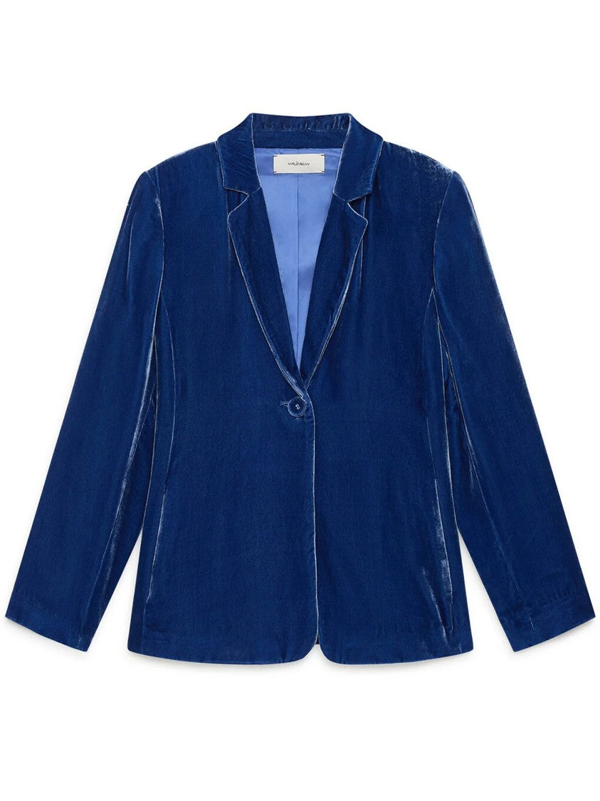 Maliparmi Blue Velvety Tailored Viscose Jacket