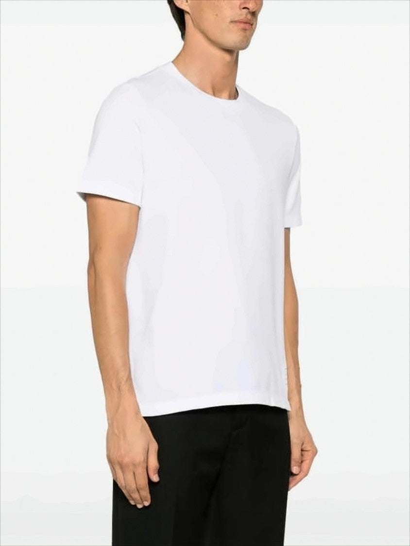 Thom Browne Short-Sleeve T-Shirt With Vertical Tricolor Stripe