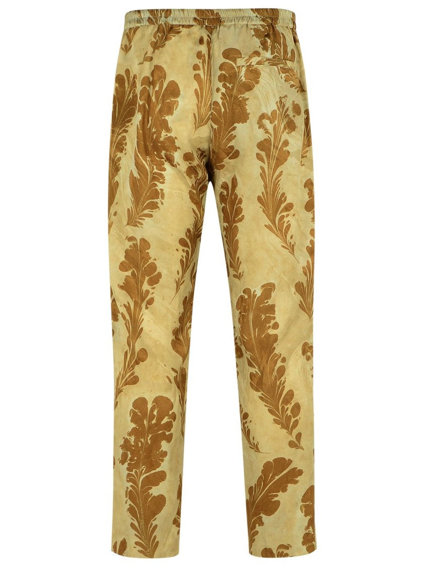 Dries Van Noten Parkino' Green Viscose Pants
