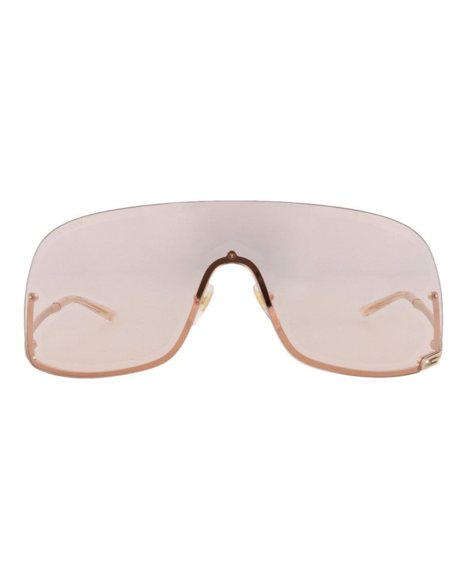 Gucci Shield-Frame Metal Sunglasses