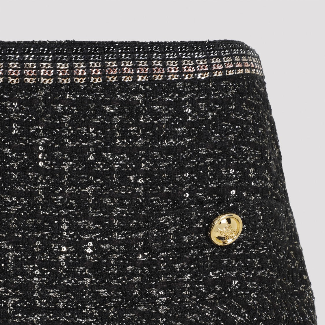 Giambattista Valli Black Cotton Boucle Mini Skirt