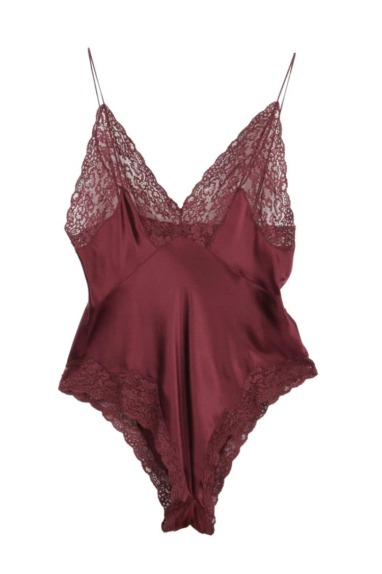 Saint Laurent Silk Bodysuit - Brown