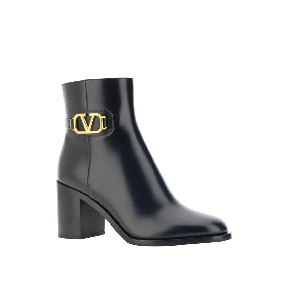 Valentino V-Logo Leather Ankle Boots
