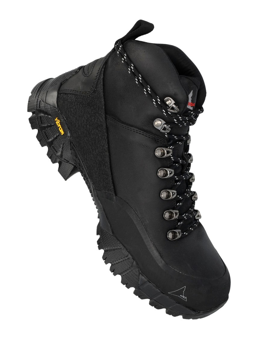 Roa Andreas Rugged Black Ankle Boots