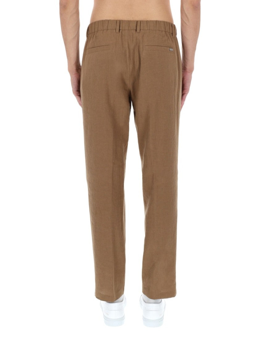 Herno Tailored Pleated Linen-Blend Formal Pants