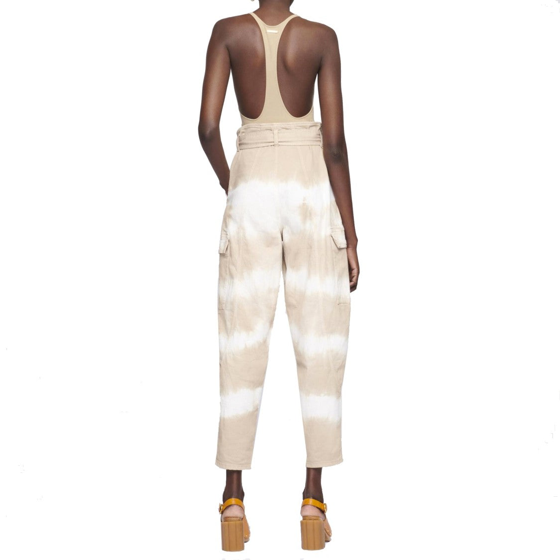 Stella Mccartney Beige/White Tie-Dye High-Waisted Denim Jeans