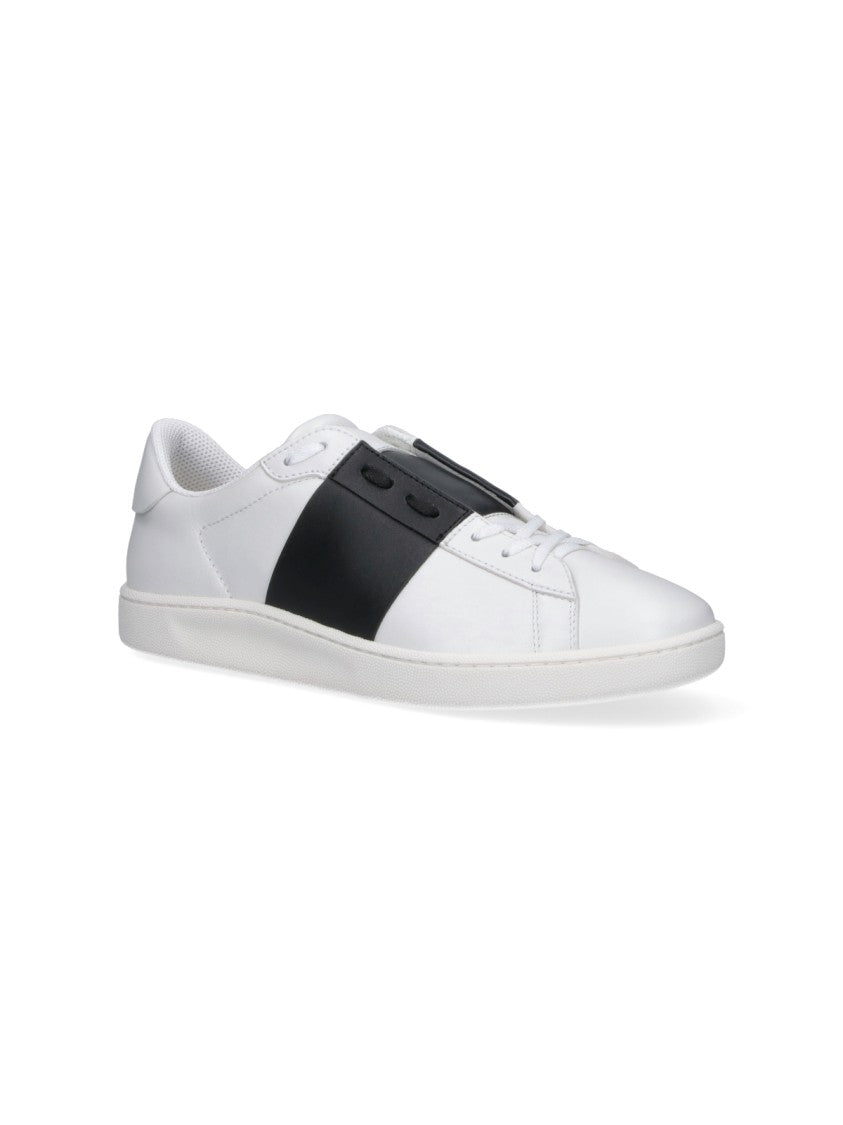 Valentino Garavani Low-Top Sneakers With Bold Black Midfoot Band