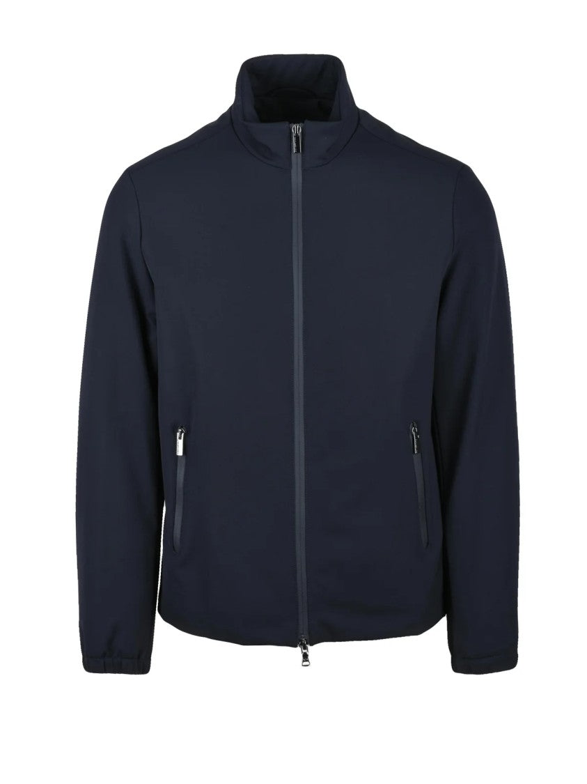 Paul & Shark Lined Softshell Jacket With High Collar And Zip Closure