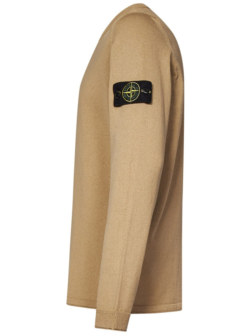 Stone Island Relaxed Fit Beige Crewneck Sweater