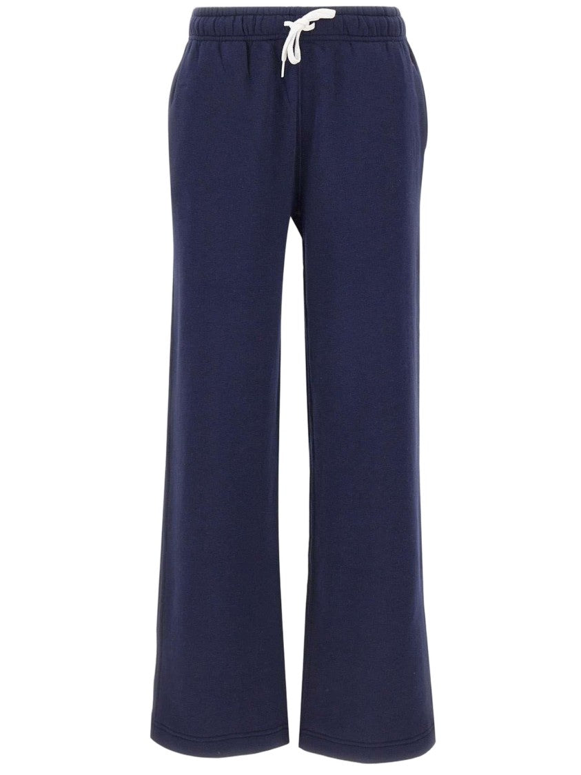 Polo Ralph Lauren Wide-Leg Cotton Blend Trousers With Adjustable Waist