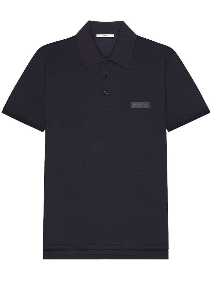 Givenchy Regular Fit Blue Cotton Logo Polo