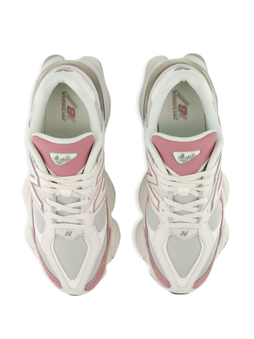 New Balance Pink 9060 Pigskin Mesh Cushioning Sneakers