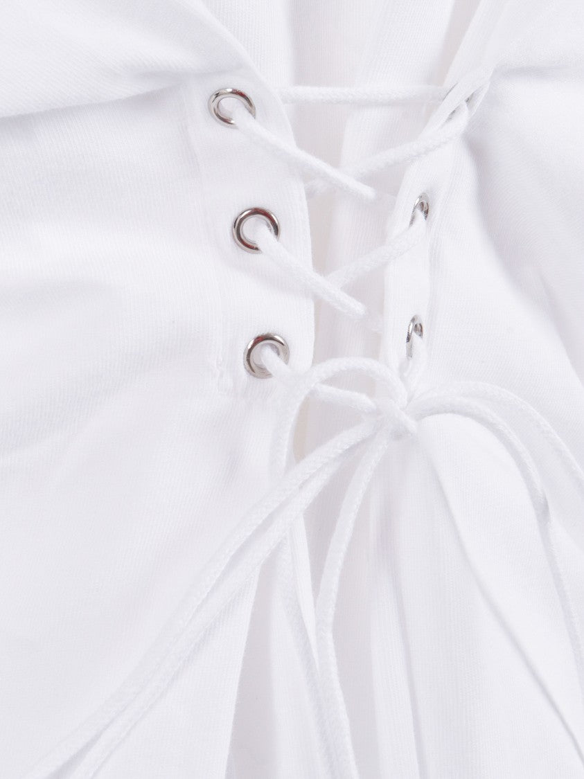 Agolde Ellery Lace Up Cotton T-Shirt