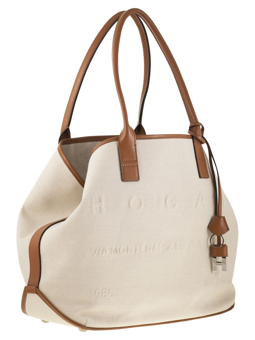 Hogan Medium Canvas Shopping Bag