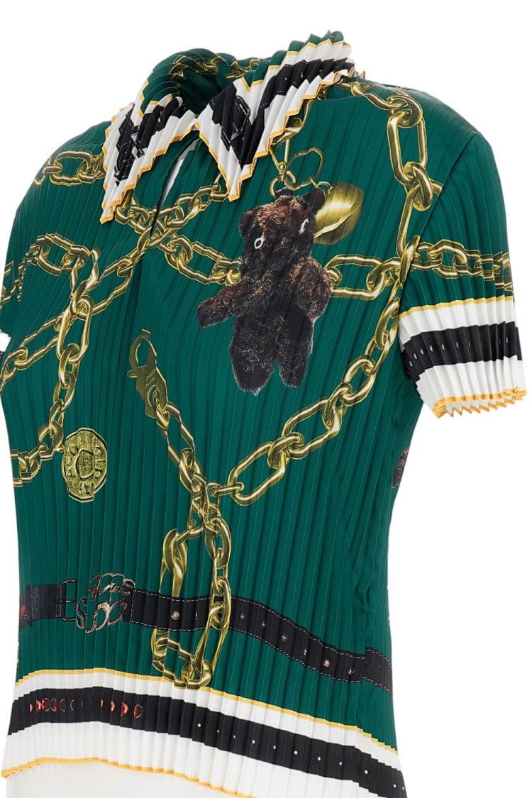 Acne Studios Cropped Top With Gold Chain Print