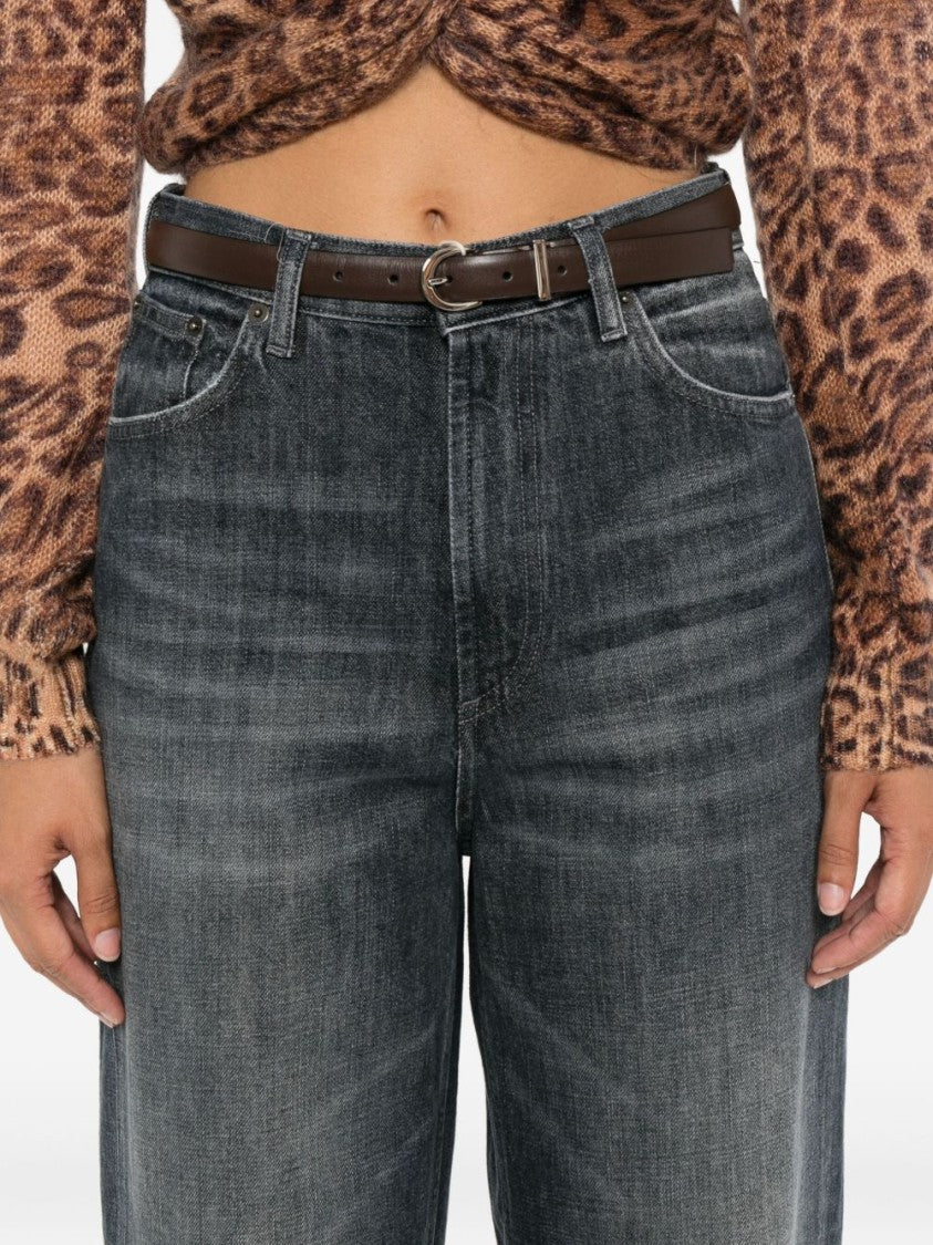 Dondup High-Waisted Relaxed-Fit Jeans With Vintage Wash