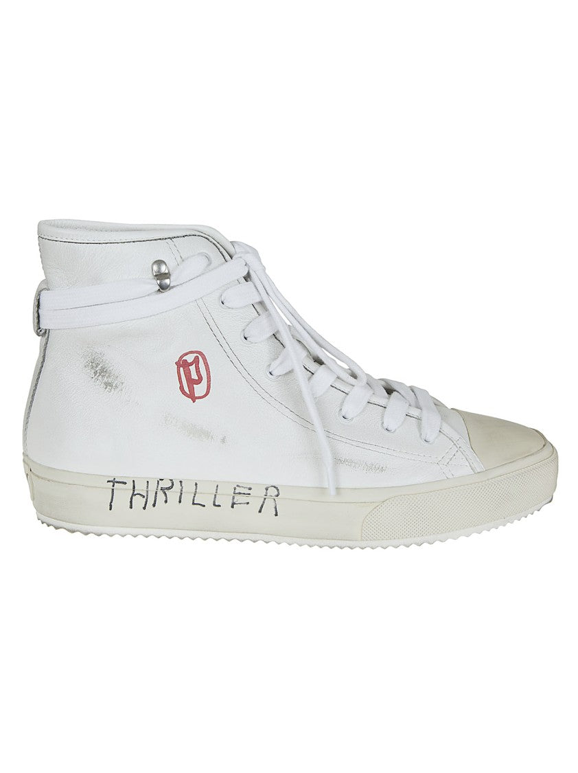 Paly Distressed High-Top Sneakers With Handwritten Detail