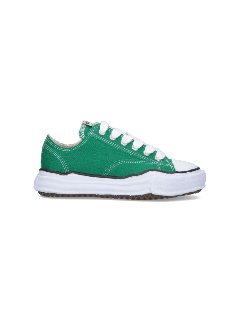 Maison Mihara Yasuhiro Vibrant Green Low-Top Sneakers With Minimalistic Detailing