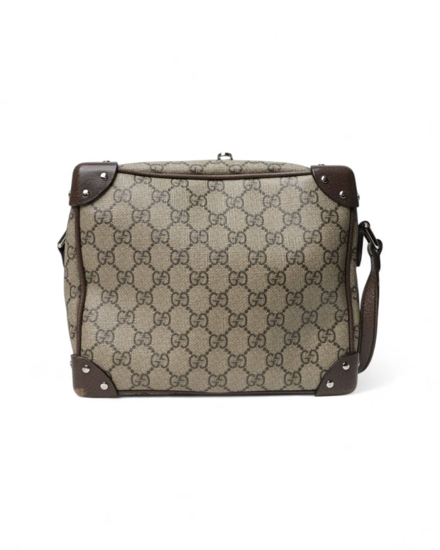 Gucci Brown Gg Supreme Square Medium Crossbody Bag
