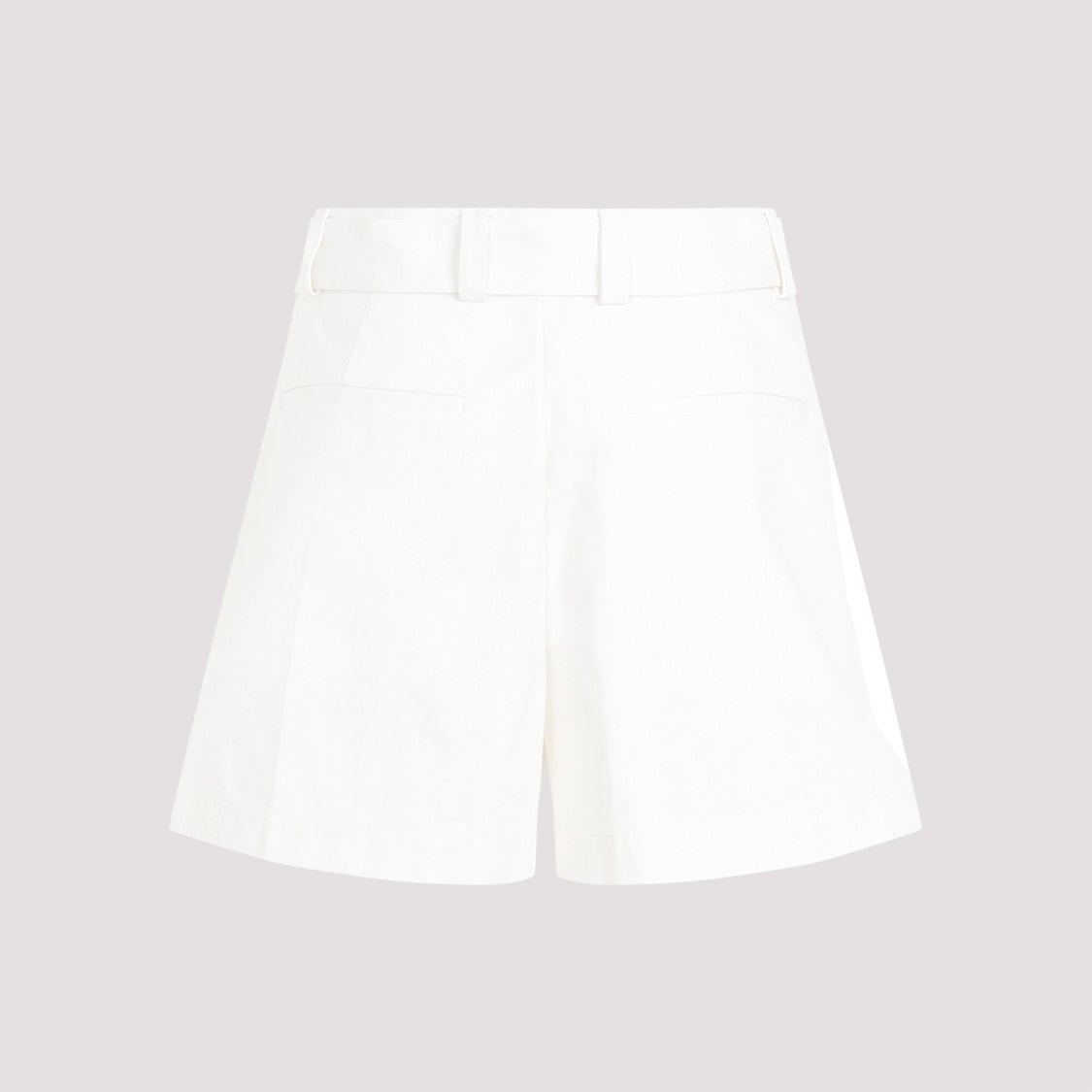 Jil Sander Mid Waist Optic White Cotton Shorts