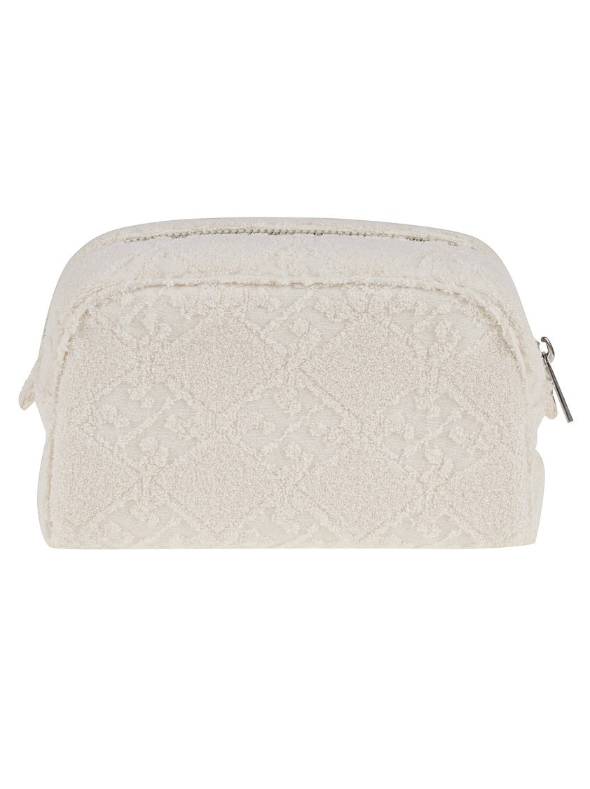 Tory Burch Textured Cotton Blend Clutch With Zip Closure