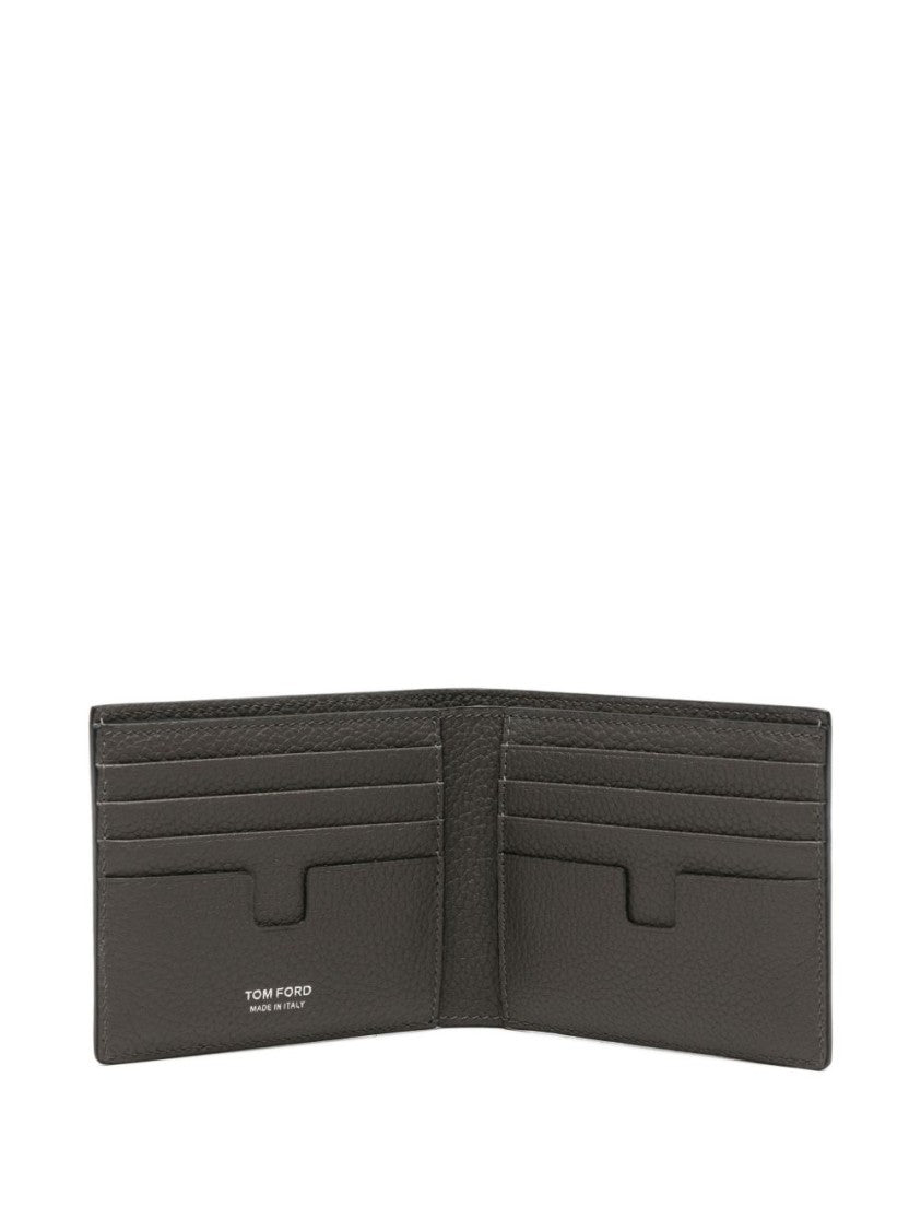 Tom Ford Black Textured Calf Leather Bifold Wallet