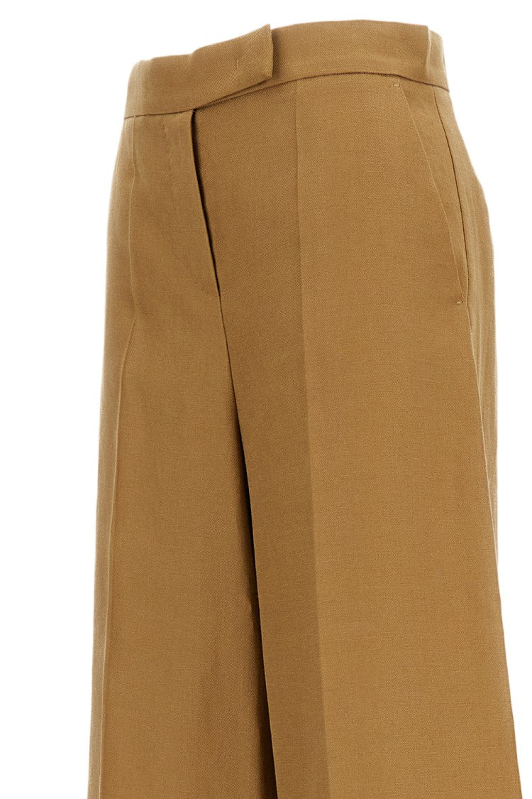 Max Mara Brown Khaki Linen Bermuda Shorts