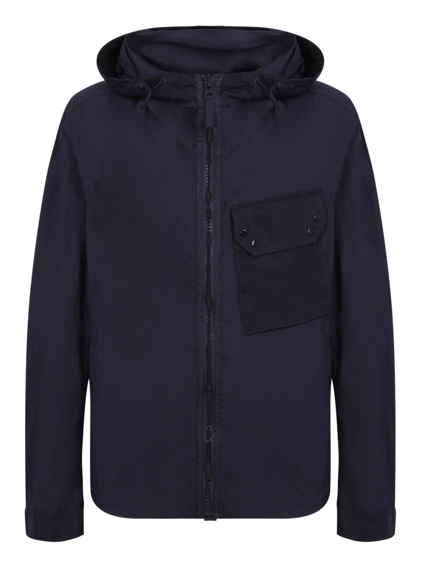 Ten C Navy Blue Hooded Jacket