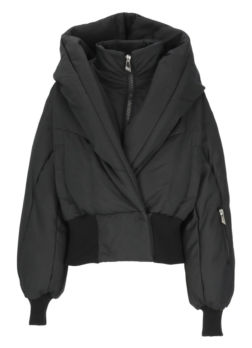 The Attico Shawl Collar Bomber Jacket With Layered Padded Design