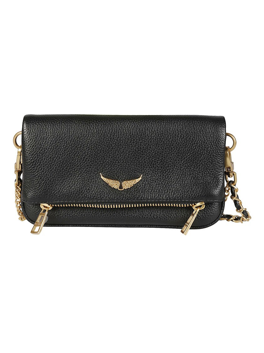 Zadig & Voltaire Rock Nano Compact Pebbled Leather Chain Shoulder Bag