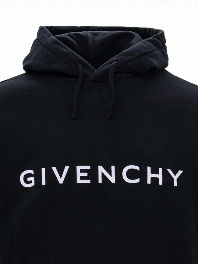 Givenchy Classic Black Hoodie With Front Pocket And Drawstring