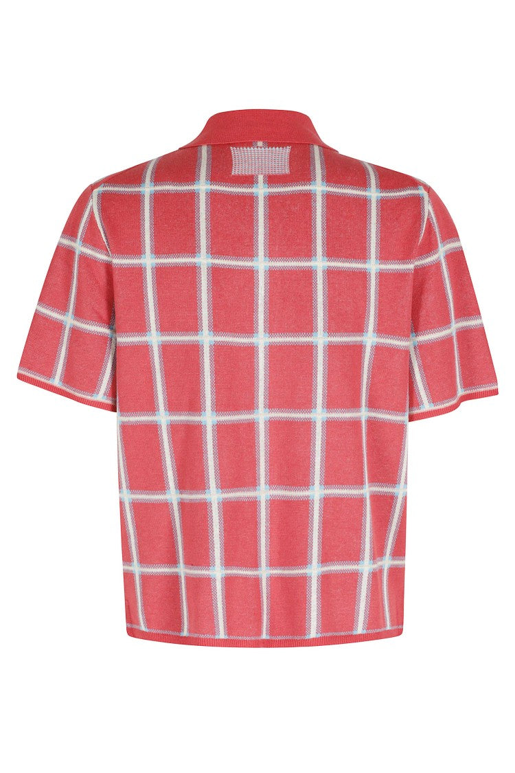 Guest In Residence Red Picnic Plaid Check Pattern Silk Shirt