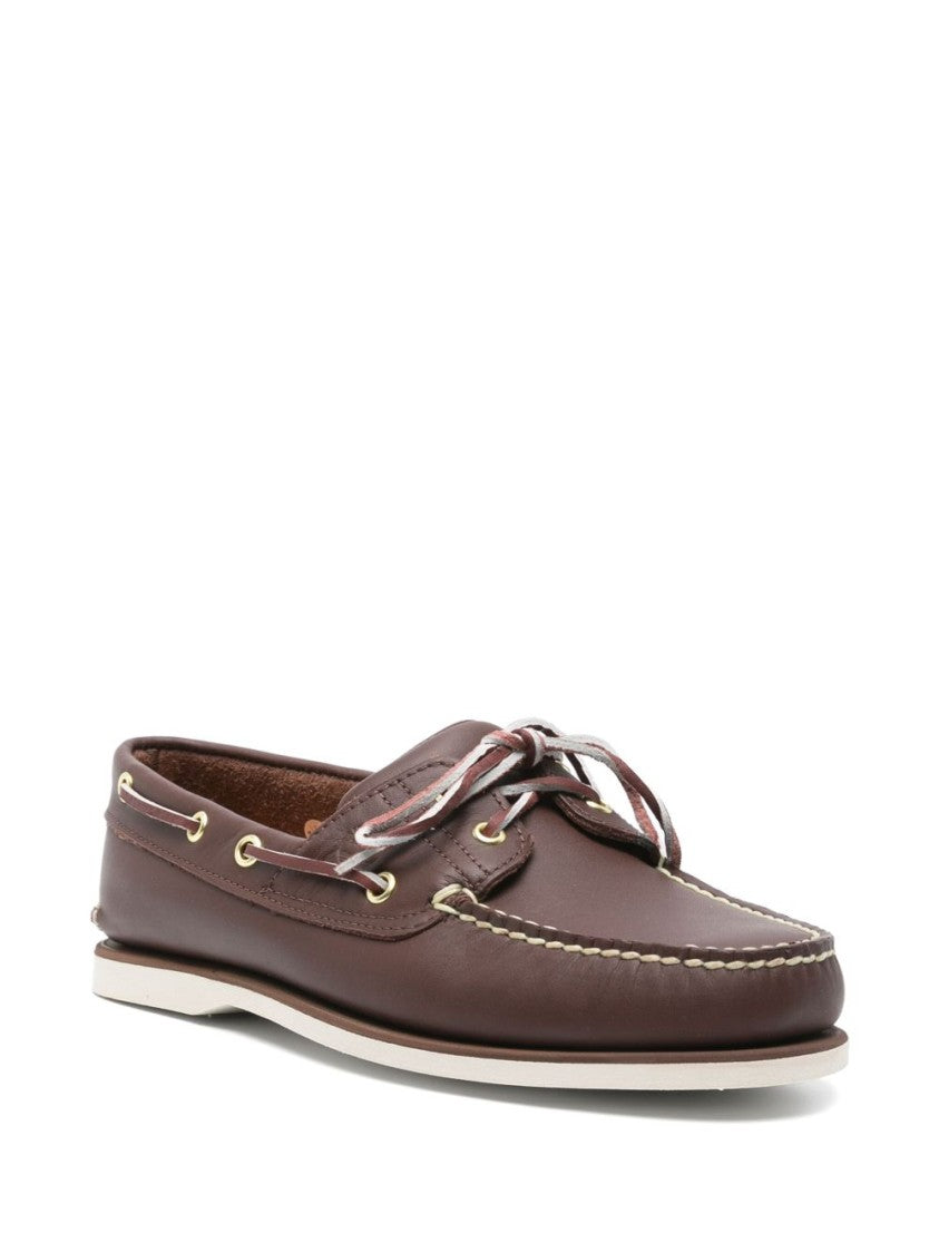 Timberland Brown Calfskin Sandals With Decorative Laces