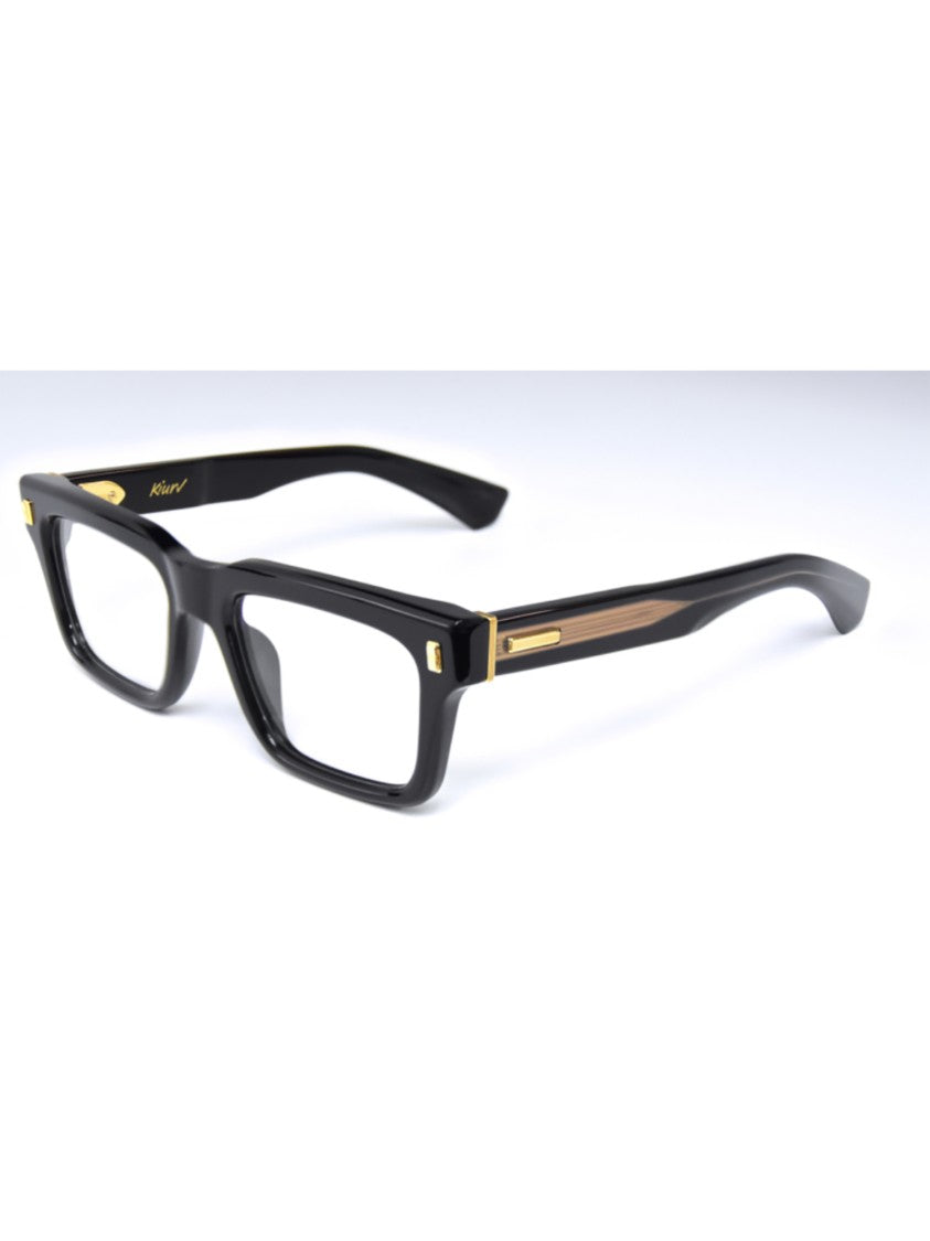 Kiurv Bold Rectangular Optical Frames With Gold Accents