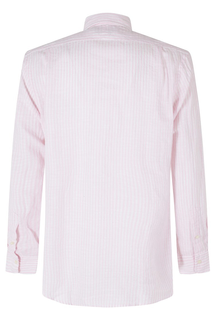 Polo Ralph Lauren Pink Striped Button-Down Linen Shirt