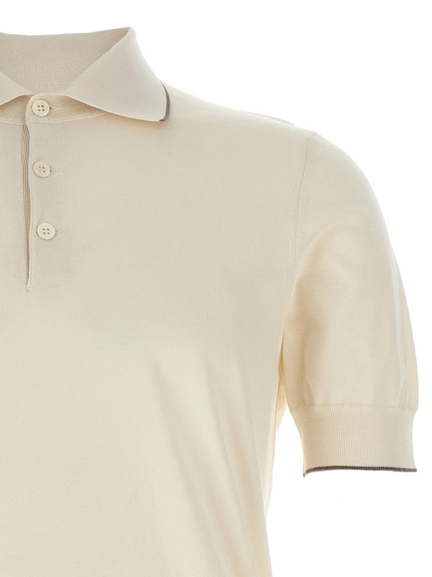 Brunello Cucinelli Contrast-Detail Cotton Polo Shirt With Classic Collar