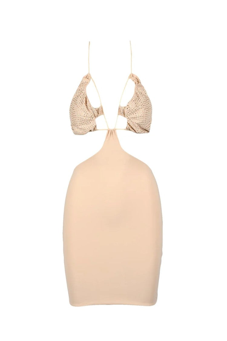 Amazuin Fitted Mini Dress With Unique Cut-Out Design