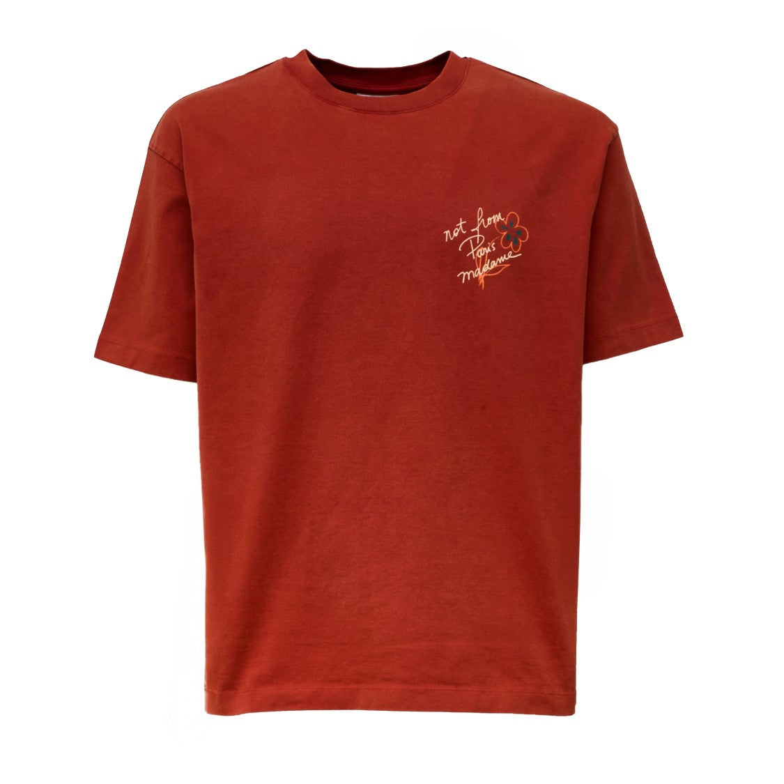 Drôle De Monsieur Esquisse Slogan Garment Dyed T-Shirt