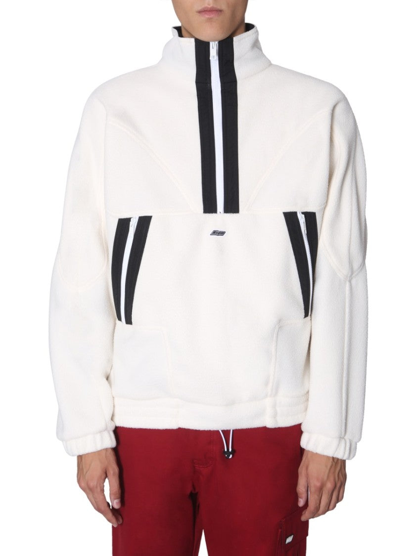 Msgm High-Collar Oversized Sweatshirt With Graphic Design