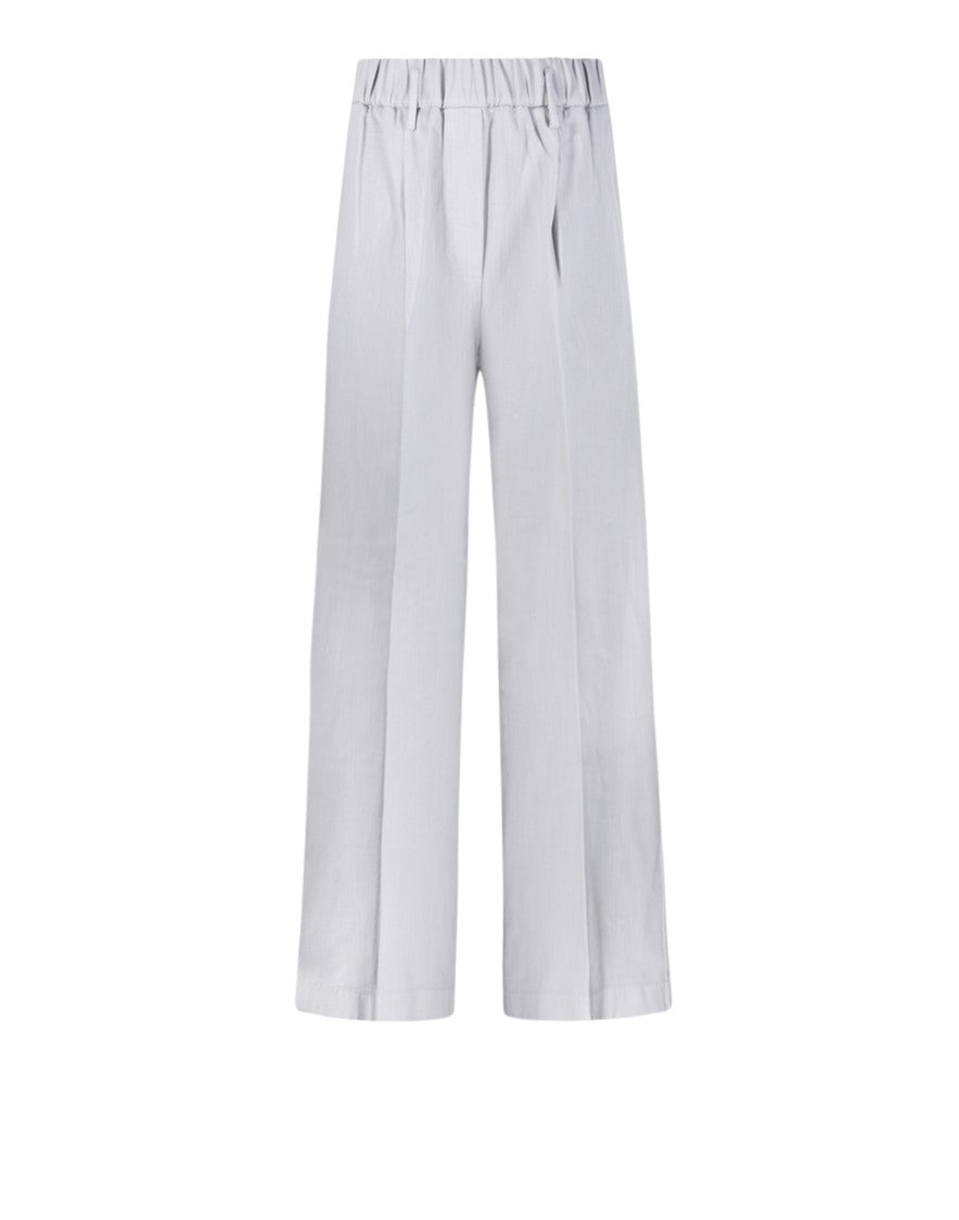 Forte Forte High-Waisted Fluid White Palazzo Pants