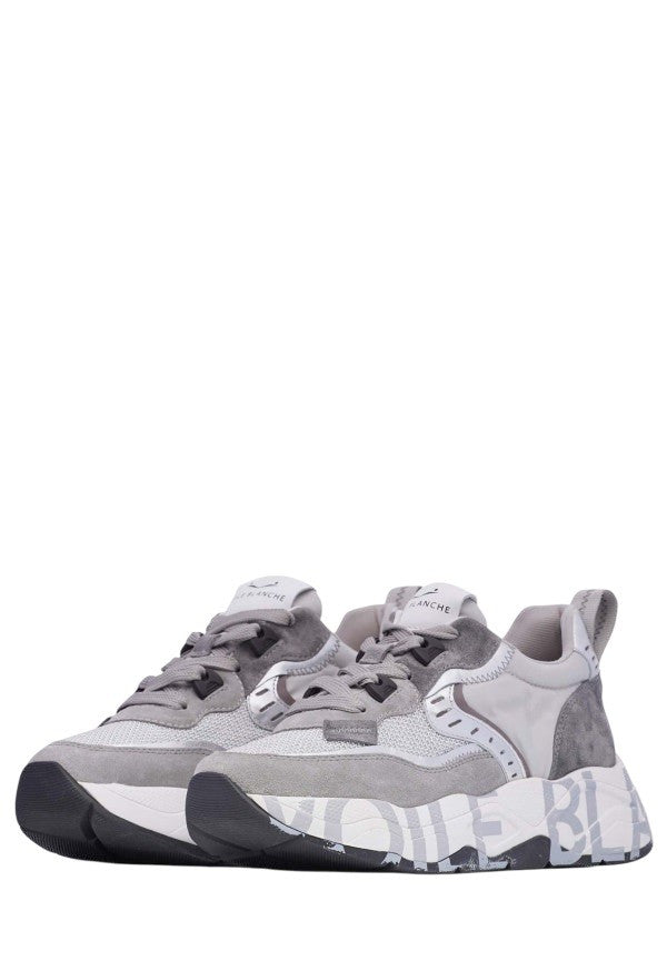 Voile Blanche Breathable Suede And Mesh Sneakers