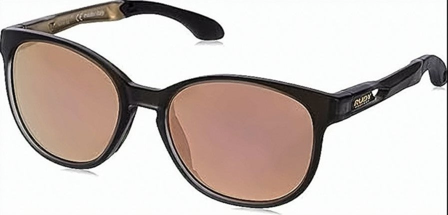 Rudy Project Rounded Frame Acetate Sunglasses With Gold Accents