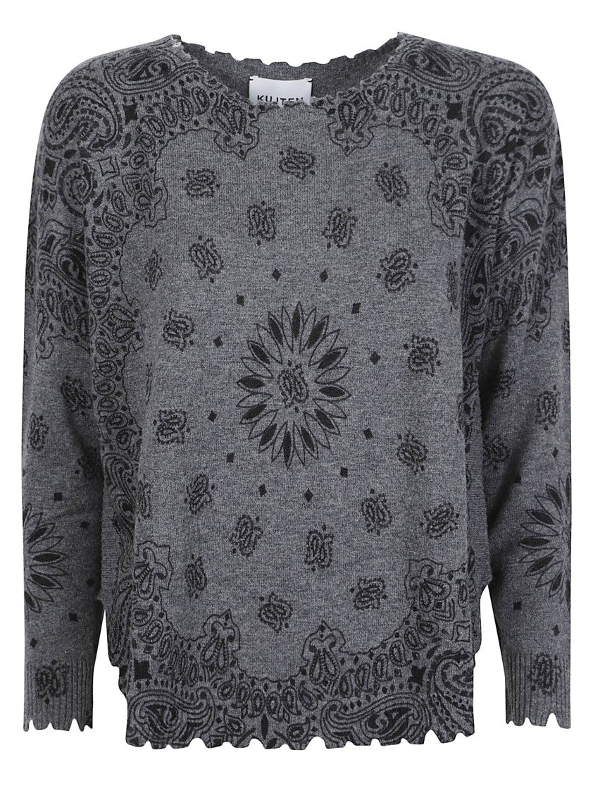Kujten Mela Abba Bandana Bico Scalloped Cashmere Sweater