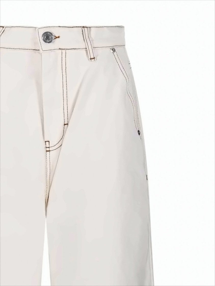 Ami Paris High-Waisted Straight-Leg Pants With Belt Loops