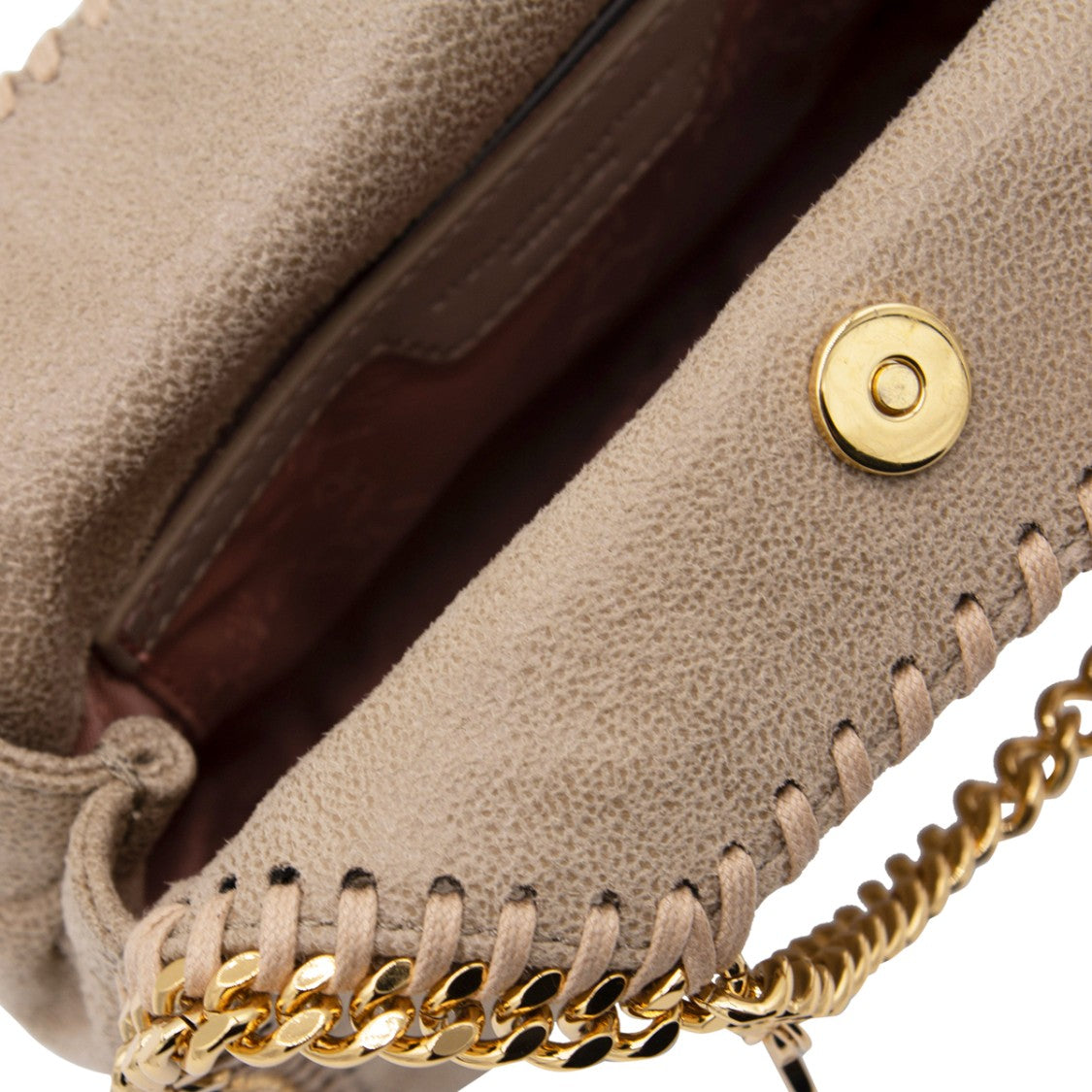 Stella Mccartney Soft-Textured Handbag With Gold-Tone Chain Accents