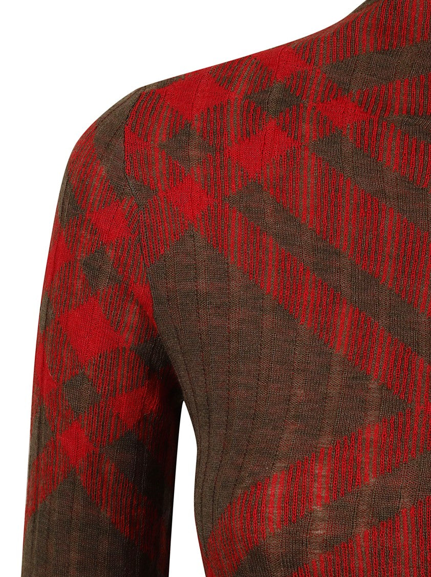 Burberry Fitted High Neck Dress