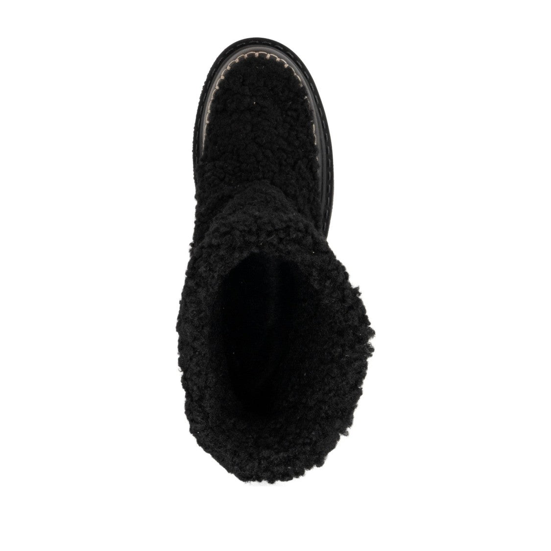 Prato Creativo Black Plush Textured Decorative Stitching Suede Boots