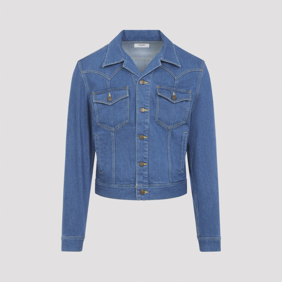 Celine Pointed Collar Denim Trucker Jacket