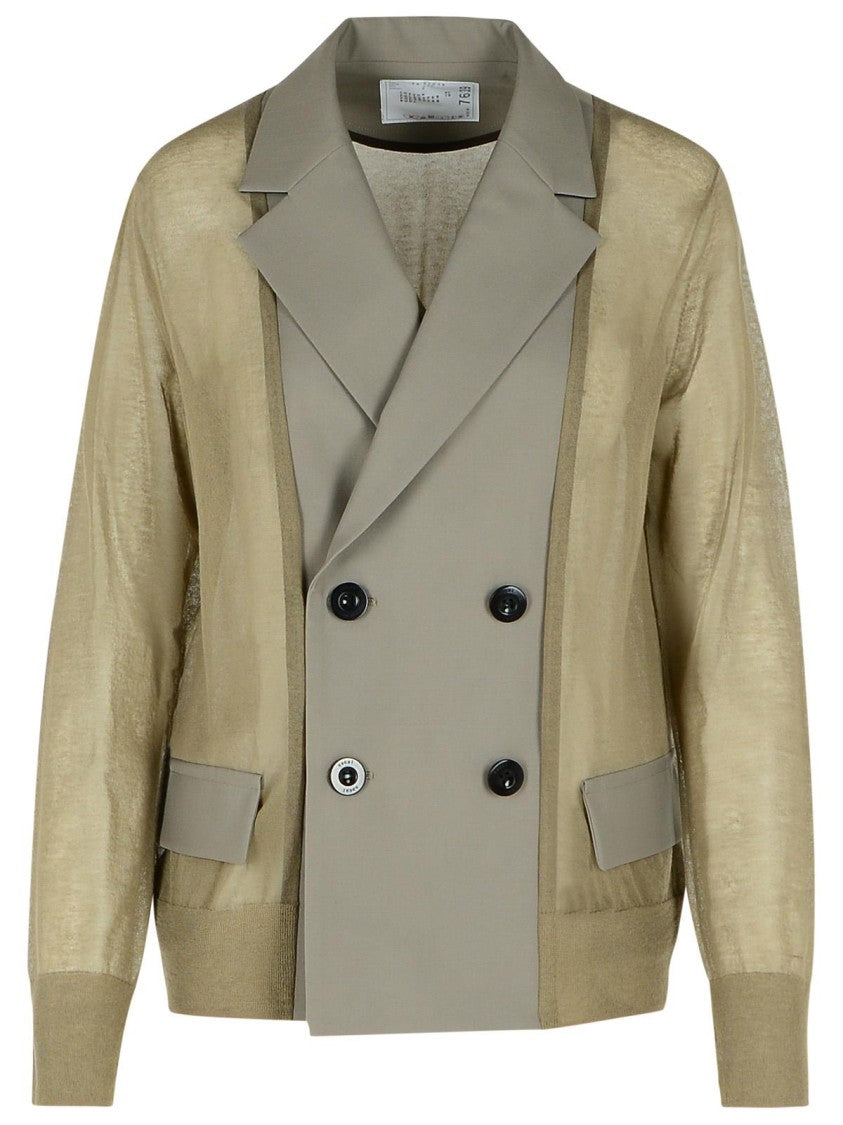 Sacai Green Cotton Blend Blazer