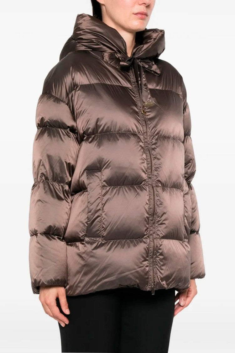 Max Mara Brown Mtcnerine Hooded Polyamide Puffer Jacket